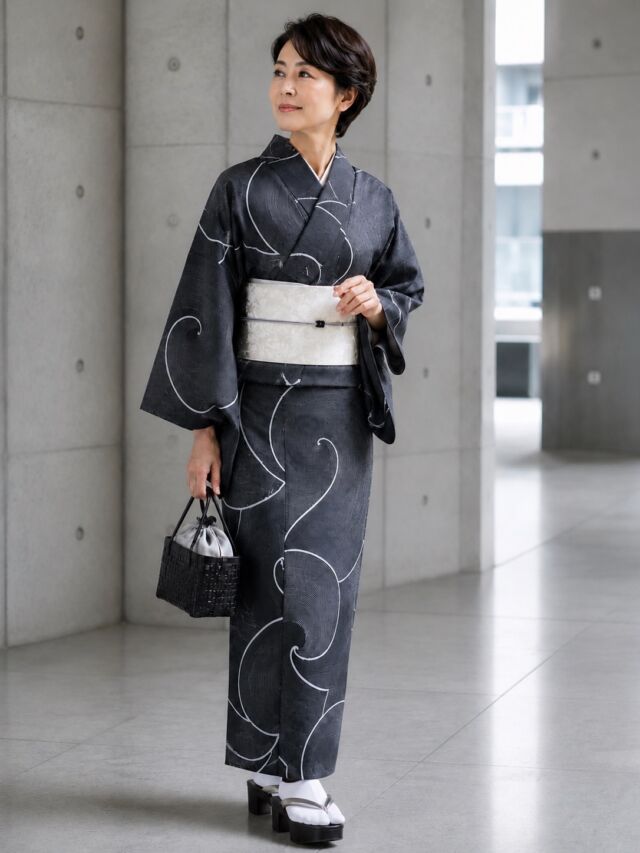 撫松庵古典文様浴衣 セオアルファ生地 | 振袖、着物、ゆかた、レンタル